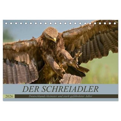 Der Schreiadler (Clanga pomarina) - Deutschands kleinster und stark gefährdeter Adler. (Tischkalender 2026 DIN A5 quer), CALVENDO Monatskalender
