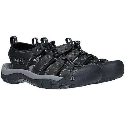 Sandale KEEN "NEWPORT", Herren, Gr. 44, schwarz, Leder, Schuhe Outdoorsandale Sandale, mit Klettverschluss