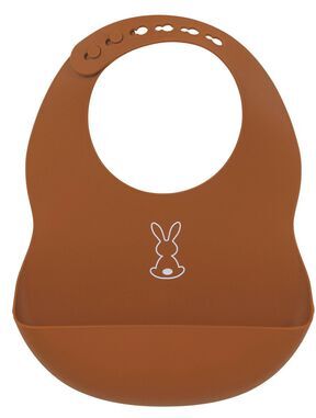 Nattou Bib with Drip Tray Silicone Orange 1 un