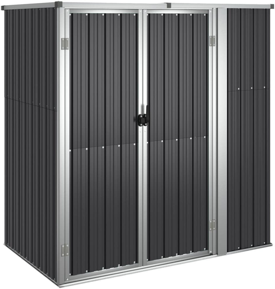 Dakota Fields Ameenah Garden Tool Shed Anthracite 161x89x161 cm Galvanised Steel Anthracite 161cm W X 89cm D X 161cm H