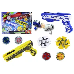 Launcher Gun Set 4 Metallscheiben Blau Gelbe Lichter