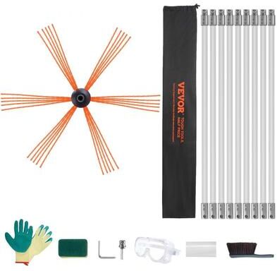 Tools, Home & Hobby 30 Ft Chimney Sweep Kit With Flexible Nylon Rods And 360 Chimney Cleaning Brush 30 Ft Chimney Sweep Kit With Flexible Nylon Rods And 360 Chimney Cleaning Brush