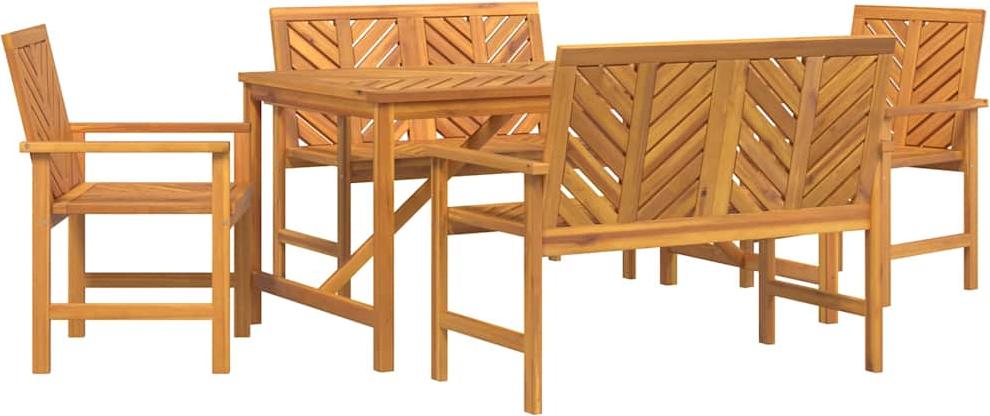 Garten Essgruppe 5 pcs Braun Massivholz Akazie