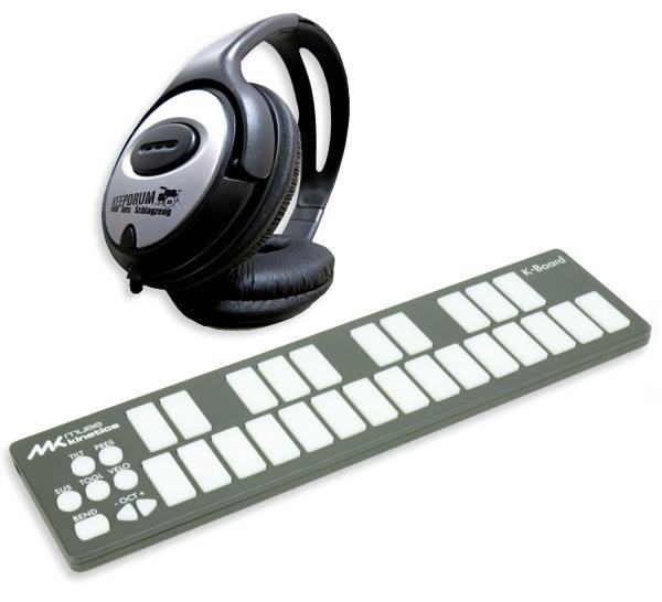 Muse Kinetics K-Board Galaxy MIDI-controller met hoofdtelefoon