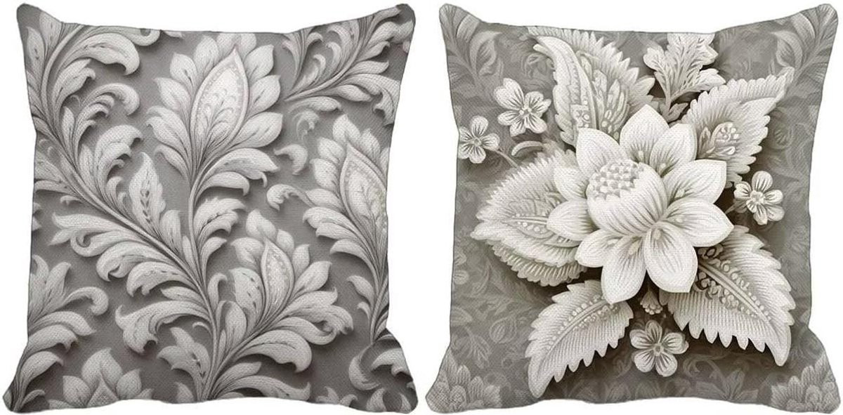 Set van waterdichte sierkussenhoezen voor buiten decoratie, Grijs, 40 x 40 cm