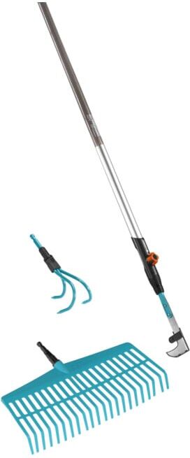 Offre complète combisystem GARDENA (balai râteau + cultivateur + gratte-joint + manche) (03087-20)