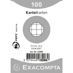 Exacompta Karteikarten kariert DIN A8 100 St eingeschweißt