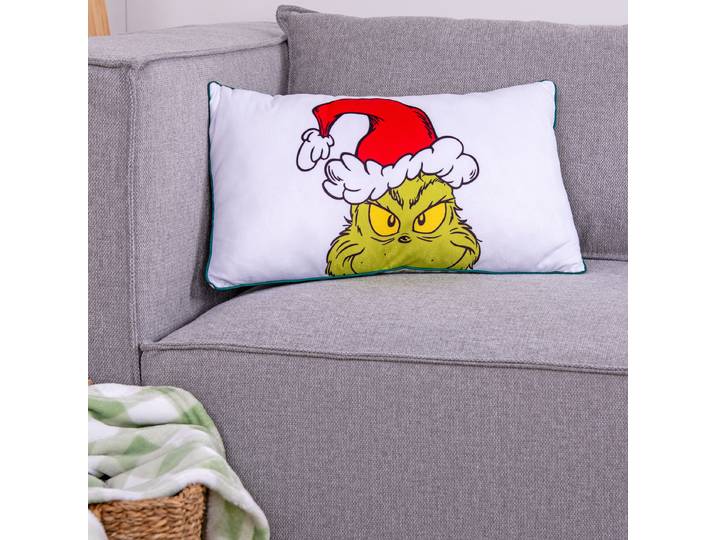 Coussin décoratif enfant Grinch 30 x 50 x 10cm Vert