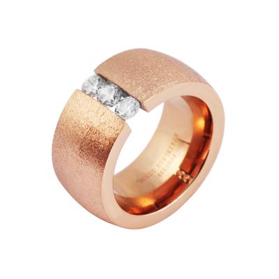 Fingerring AKZENT "Koko rosé, langlebig" Gr. 56, roségoldfarbig56, Fingerringe, Damen, 56, Edelstahl, Fingerring