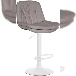 Proregal CHEFGASTRO Barhocker JAVA Stoff Weiß HxBxT 92x46x54cm Stoff Grau Barstuhl