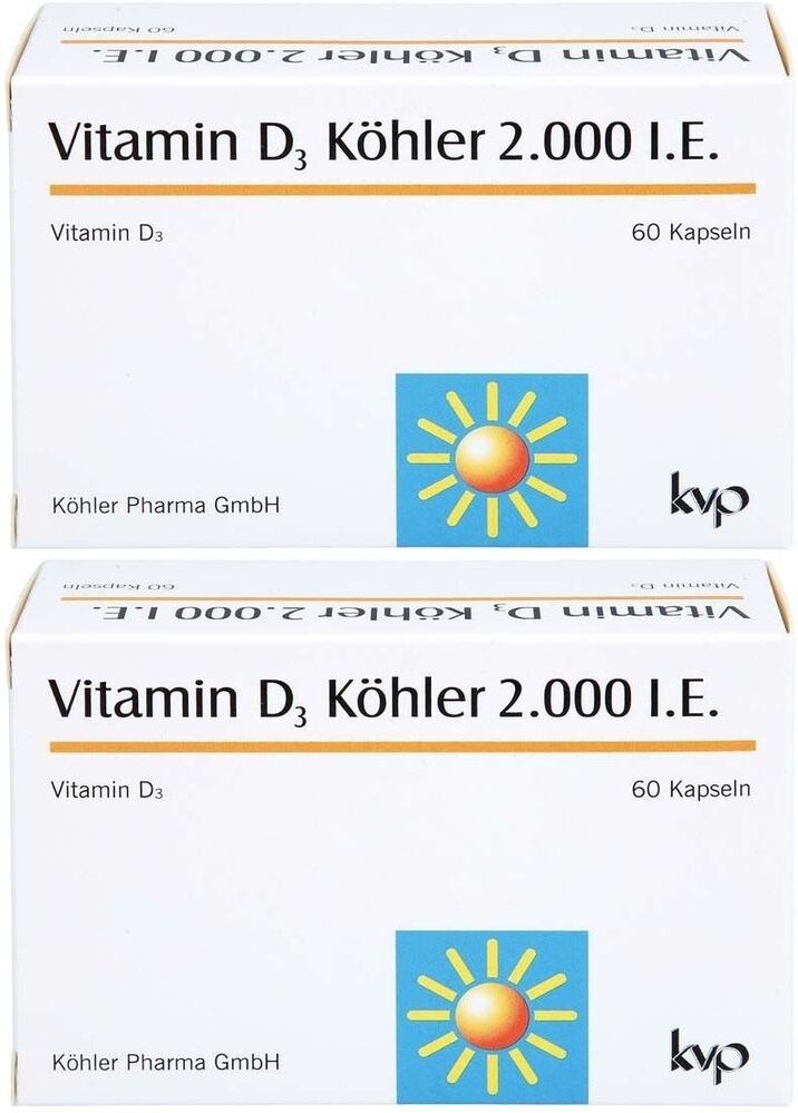 kvp Vitamin D3 Köhler 2.000 I.e. Kapseln 2x 2x60 St