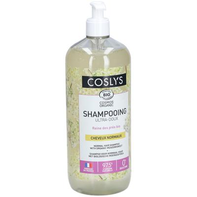 Coslys Shampoing Bio Ultra-Doux Cheveux Normaux Reine Des Pres Flacon Pompe Rechargeable 1 l Shampoo