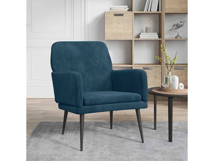 vidaXL Sessel vidaXL Sessel Blau 62x79x79 cm Samt