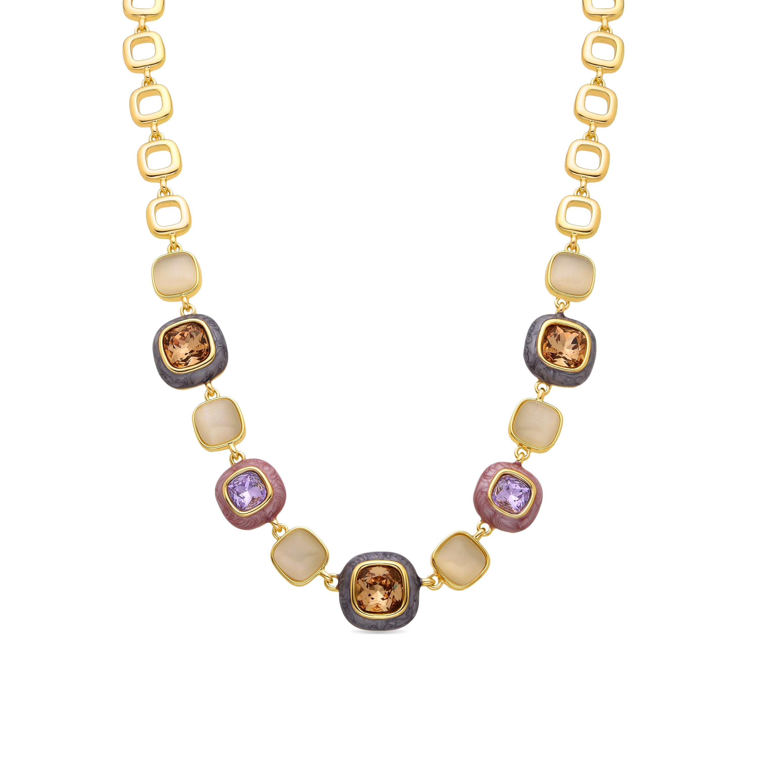 Luxenter Multicolour Zirkonia collier afgewerkt in 18k geelgoud - Drogolo