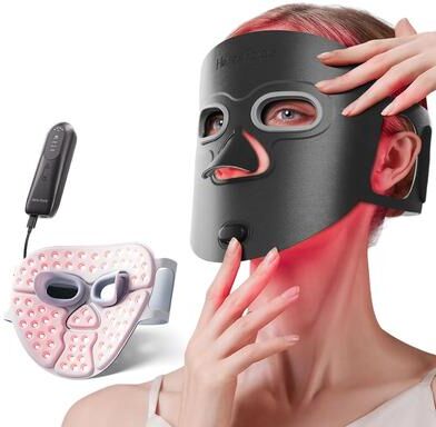 Useful Little Things Wireless 3D Contour Red Light Therapy Mask With 850nm Infrared Repair black