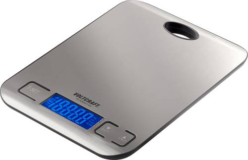 VOLTCRAFT TS-5000/1-Alu Briefwaage TS-5000/1-Alu Wägebereich (max.) 5kg Ablesbarkeit 1g batteriebetrieben Edelstahl