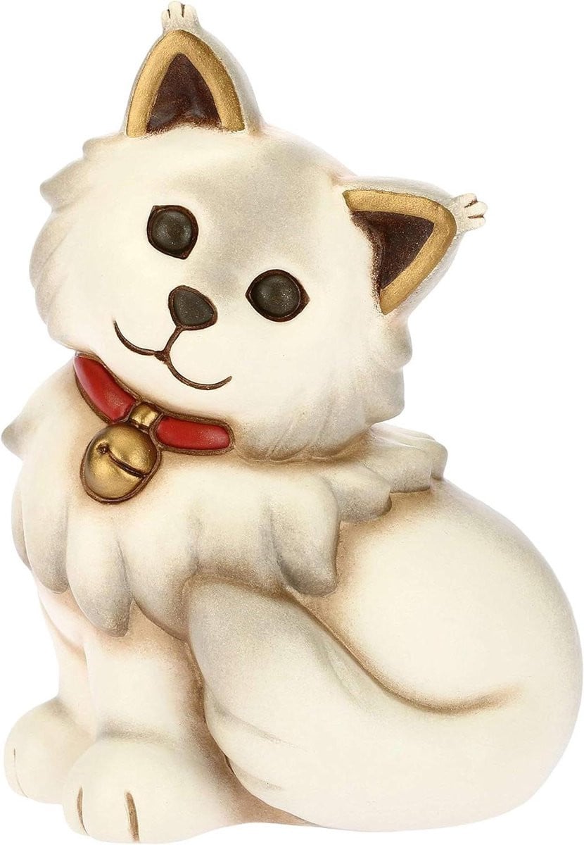 Handgemaakt Keramisch Kattenbeeldje Main Coon - Decoratief Figuur voor op Tafel