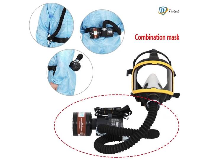 Pompe électrique de masque complet électrique, respirateur électrique de pulvérisation de peinture industrielle, masque à gaz portable, débit constant