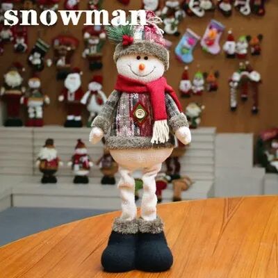 Modern Mode Marketplace Retractable Snowman, Christmas Ornament, Reindeer Santa Plaid Standing Home Decor Doll, Kids Gift, New Year Decorations snowman