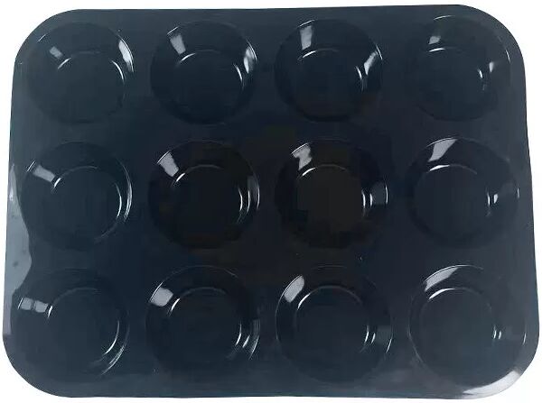 INF Silikon-Kuchenform – Muffinform für 12 Tassen Schwarz