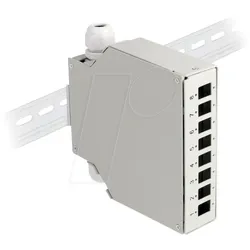 DELOCK 85931 - LWL Verteilerbox, 8-Port, Hutschiene, grau