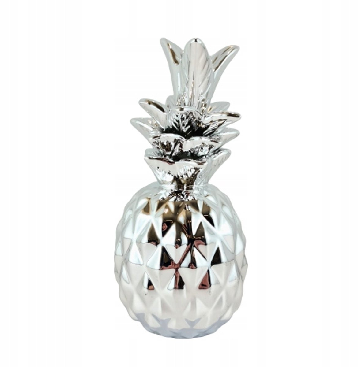 Decoratieve Zilveren Ananas Figuur voor op tafel, 17 cm