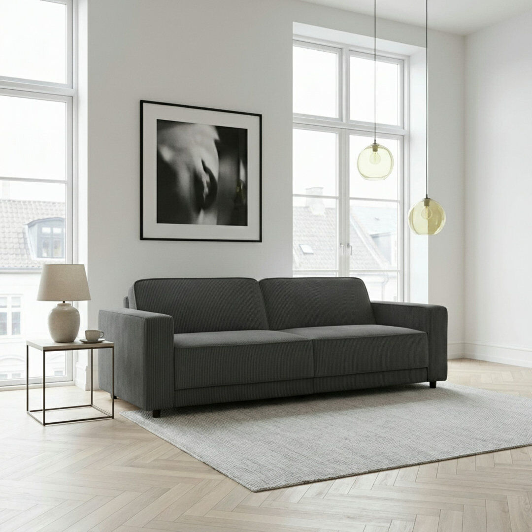 Latitude Run Allie 3S Sofabed Black 81cm H X 225cm W X 91cm D