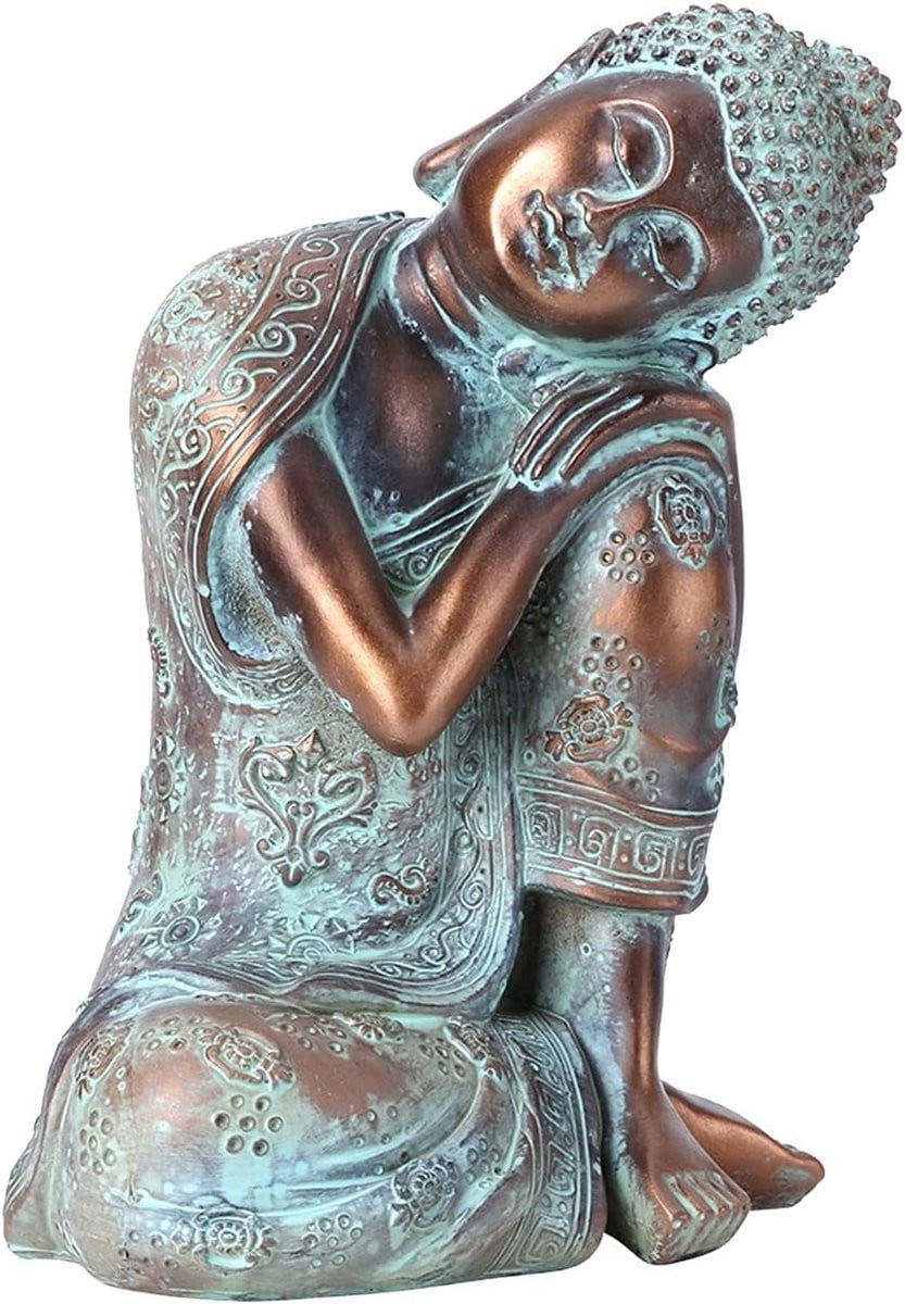 Handgeschilderd Boeddhabeeld in Zuidoost-Aziatische Stijl voor Meditatie en Yoga Decoratie - Zen Sculptuur voor Oosterse Interieur en Spirituele Sfeer