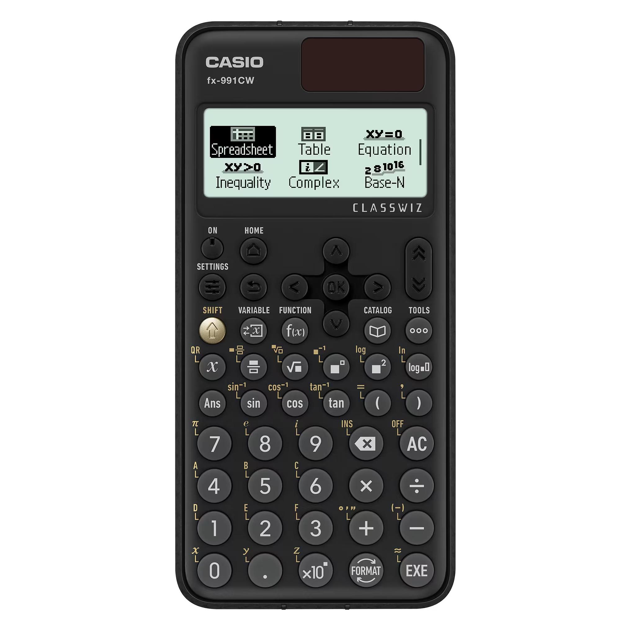 Casio ClassWiz fx-991CW Wissenschaftlicher Taschenrechner (Batteriebetrieb, Solarenergie) (161504)