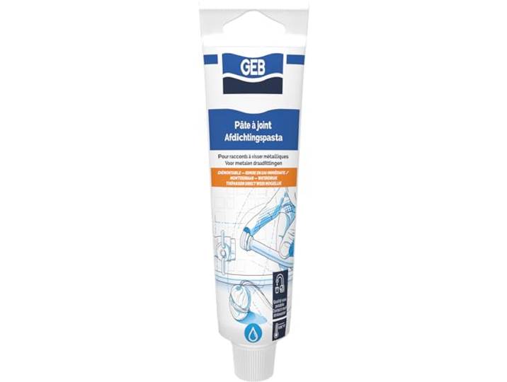 GEB Pâte à joints pour raccords à visser métallique - Tube de 50ml - Spécial eau potable\, Gris