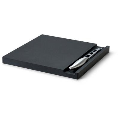 Käsebrett CONTINENTA "mit Messer, Duracore schwarz", schwarz, B:25cm H:2cm L:25cm, Zellulosefaser, Schneidebretter, hochwertige Verarbeitung, inkl. Käsemesser
