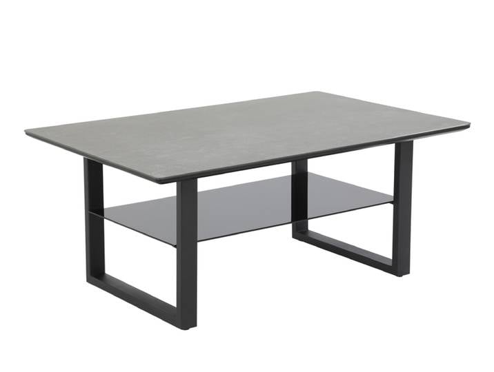 Couchtisch ARNE 105x45x69 cm Keramikoptik/schwarz
