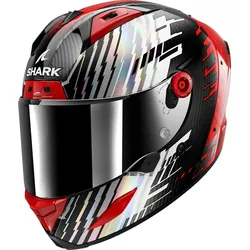 Shark Aeron Edgy, Integralhelm - Carbon/Rot/Silber - L