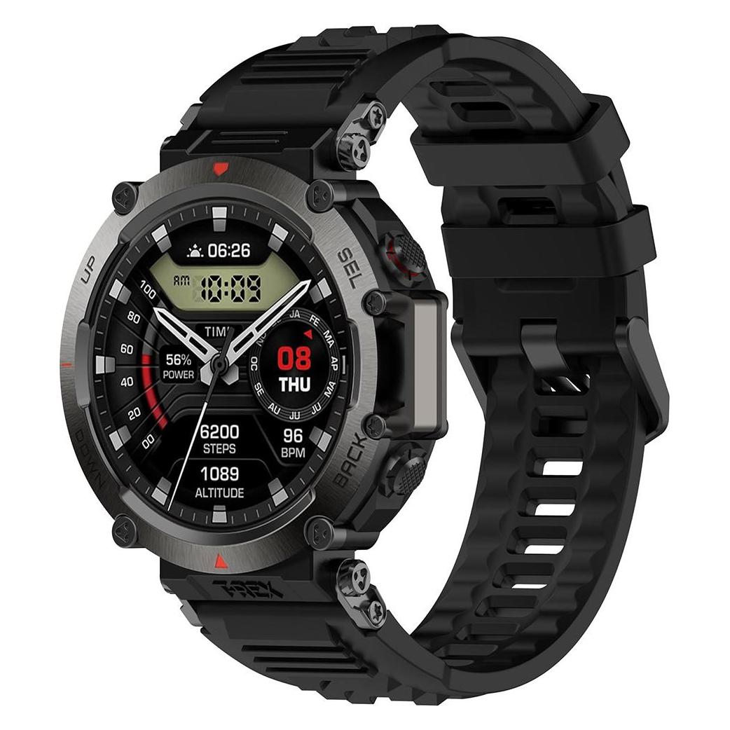 Techsuit - Watchband (W067) - Amazfit T-Rex Ultra - Black (Silicone, TPU) (56361739)