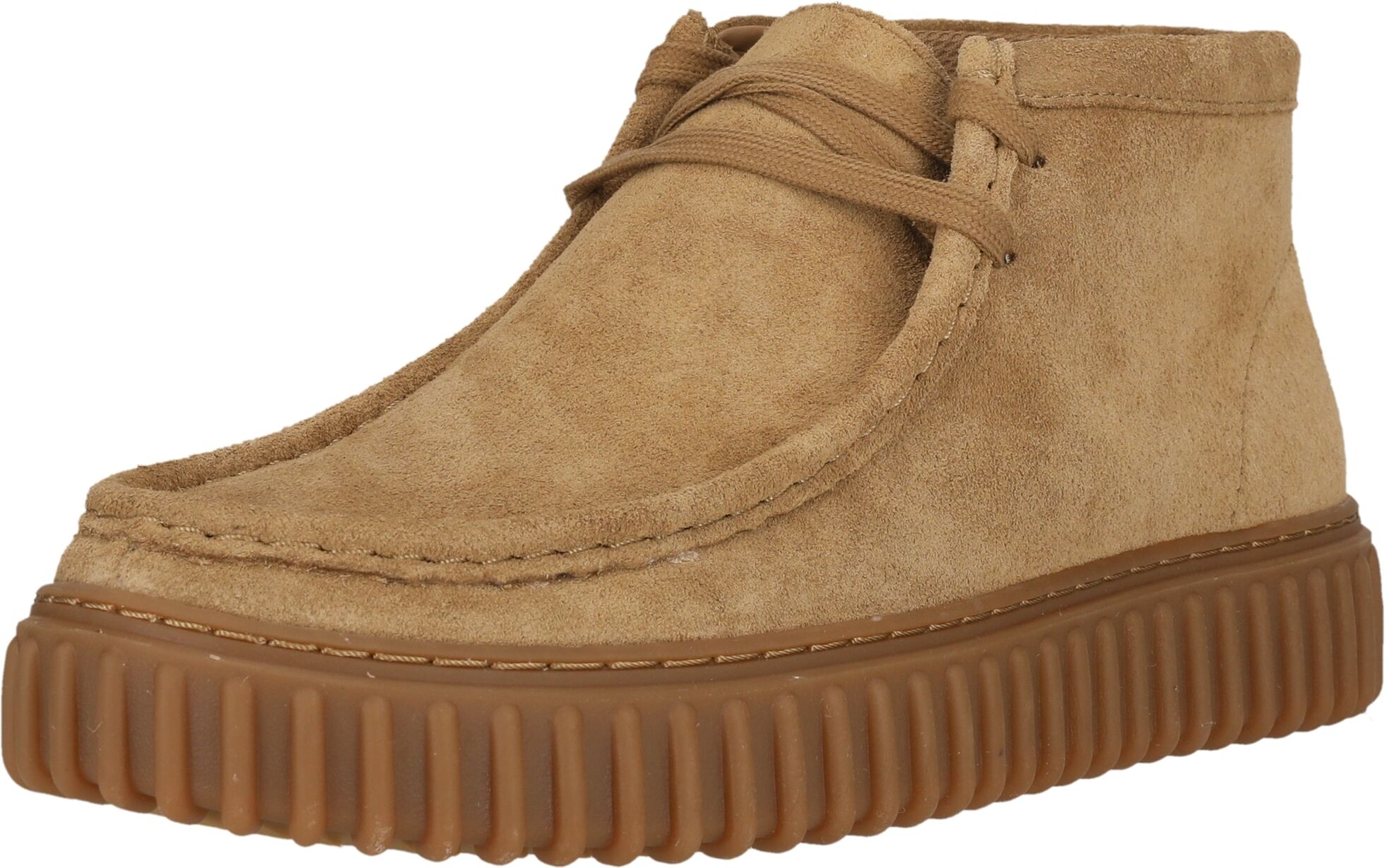 Stiefelette CLARKS "Torhill Hi Dark Sand Suede", Herren, Gr. 44,5, sand, Schuhe Stiefelette, mit weicher, atmungsaktiver Innensohle