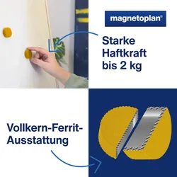 magnetoplan 1660002 Discofix Rundmagnet "magnum" gelb
