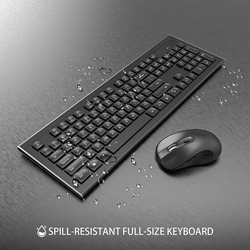INF 2.4G Kabellose Tastatur- und Maus-Kombination - Batteriebetrieben, Ergonomisches Design