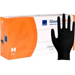 Nitrilhandschuhe Abena Classic Sensitive black M Gr. 8, puderfreie, unsterile Nitrilhandschuhe, 100 Stück/Box