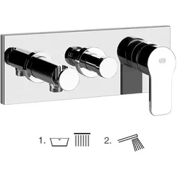 Gessi Emporio Corso Venezia, Fertigmontageset für WANNE-Einhebelmischer, 2-Wege Umstellung, direkter Wandanschlussbogen mit Halterung, 47240031