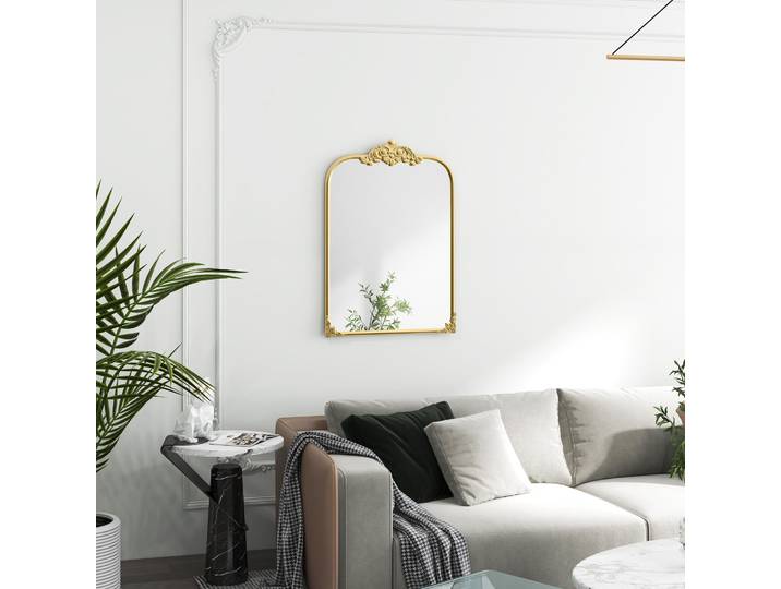 HOMCOM Miroir Mural, élégant, 60x3x87cm, Doré