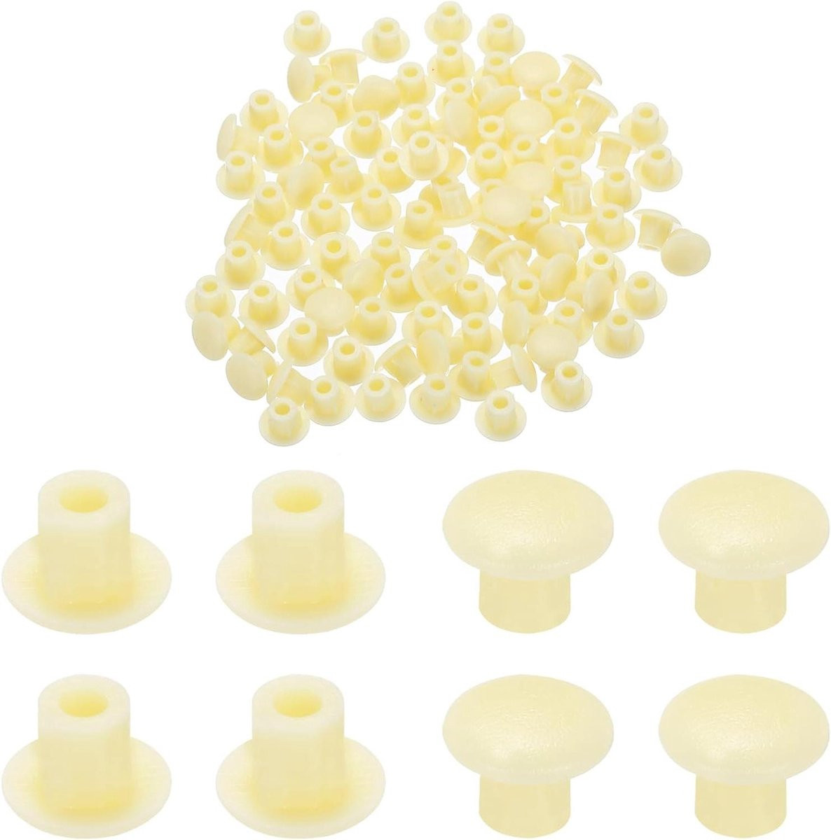 Beige afdekkapjes voor boorgaten - Lochstopfen gatpluggen voor meubels - Kunststof - 5 mm