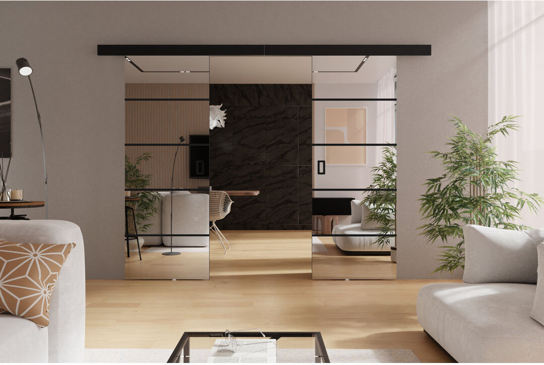 Brayden Studio DOOR MIRROR 2 Black 134cm x 205cm