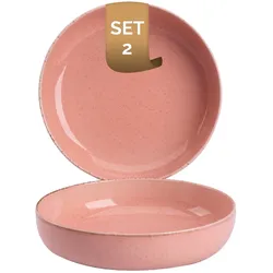 Palmer Teller tief Antigo 19 cm Rosa Porzellan 2 Stück