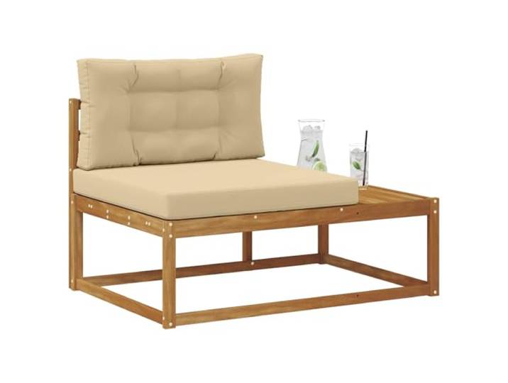 KTHLBRH Außensofa Finale Akazie Natur 115 x 83 x 73 cm Massivholz, modulares Lattenrost-Design, witterungsbeständig, leicht zu reinigen