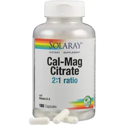 Cal-Mag Citrat + D3 Solaray 180 ST