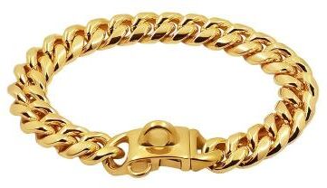 Inspired Finds Luxury Gold Cuban Link Dog Collar Chain For Small, Medium & Large Dogs gold 26cm(10inch)
