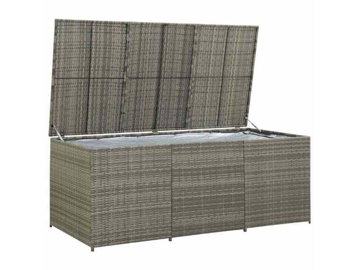 &Mode Boîte de rangement de jardin/Coffre à Coussin Extérieur - résine tressée 180x90x70 cm gris Sale631803