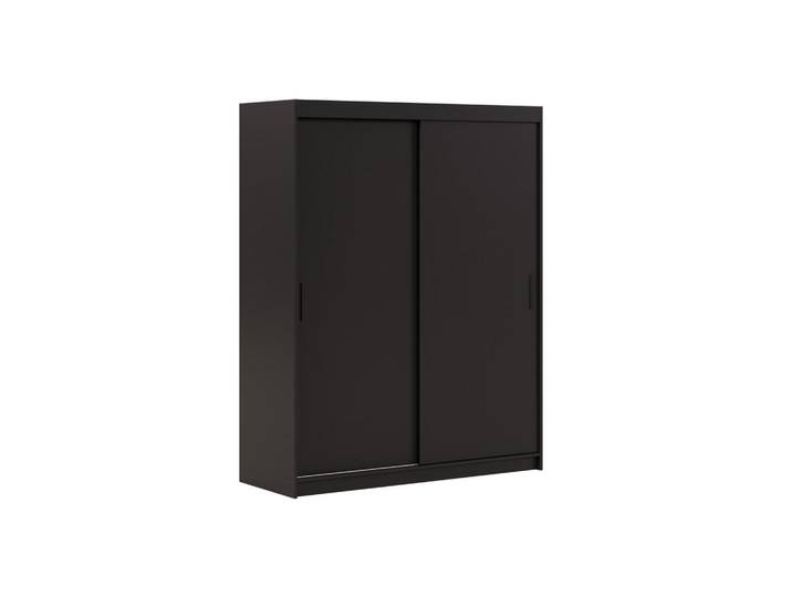 Margaret Hadas24 Schwebetürenschrank Iga 100 cm 2-türig, schwarz, Schwarz, Kunststoff, 100x205x60 cm, Schlafzimmer, Kleiderschränke, Schwebetürenschränke
