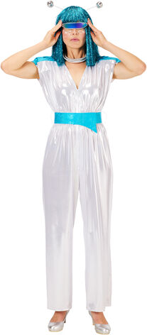 buttinette Jumpsuit "Space", silber/blau