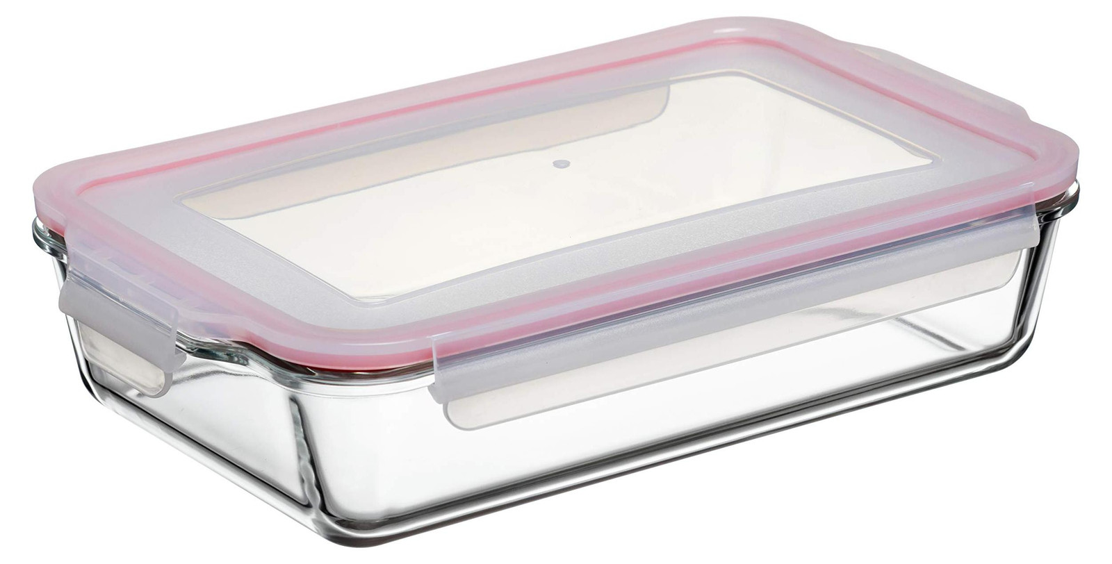 Tatay Cook&Eat glazen container, rechthoekig, 2,2 liter, rood